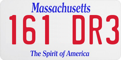 MA license plate 161DR3