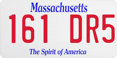 MA license plate 161DR5