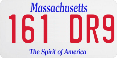 MA license plate 161DR9