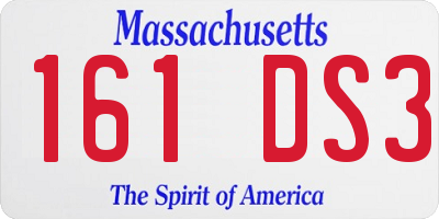 MA license plate 161DS3