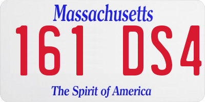 MA license plate 161DS4