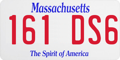 MA license plate 161DS6