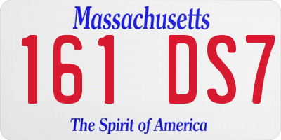 MA license plate 161DS7