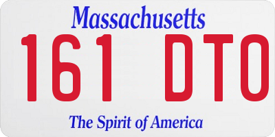 MA license plate 161DT0