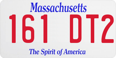 MA license plate 161DT2