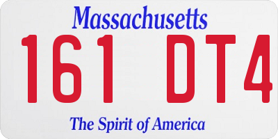 MA license plate 161DT4