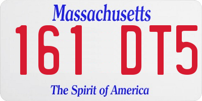 MA license plate 161DT5