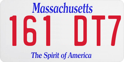 MA license plate 161DT7