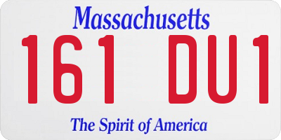 MA license plate 161DU1