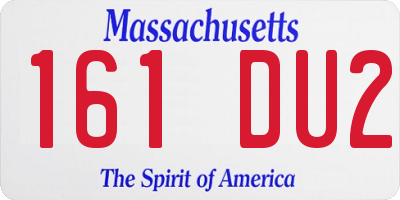 MA license plate 161DU2