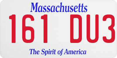 MA license plate 161DU3
