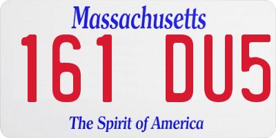 MA license plate 161DU5