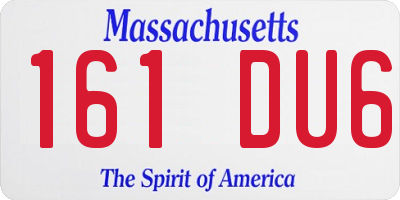 MA license plate 161DU6