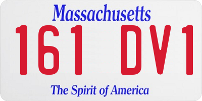 MA license plate 161DV1
