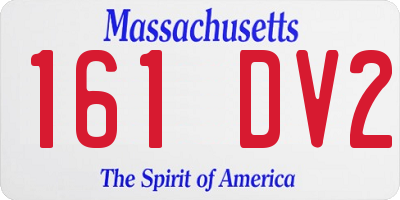 MA license plate 161DV2