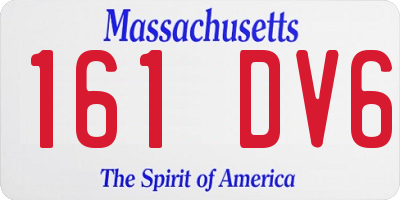 MA license plate 161DV6