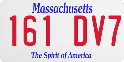 MA license plate 161DV7