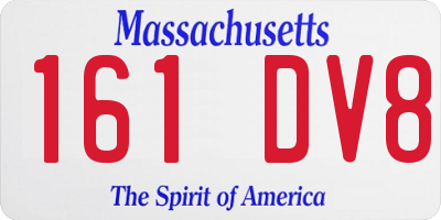 MA license plate 161DV8