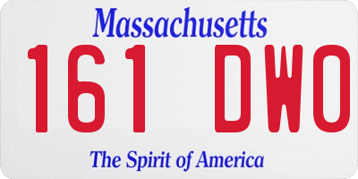 MA license plate 161DW0