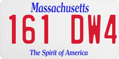 MA license plate 161DW4