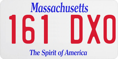MA license plate 161DX0