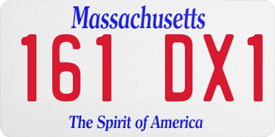 MA license plate 161DX1