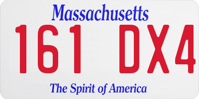 MA license plate 161DX4