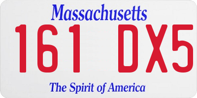 MA license plate 161DX5