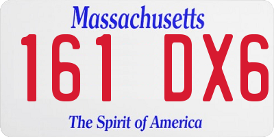 MA license plate 161DX6