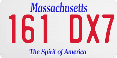 MA license plate 161DX7