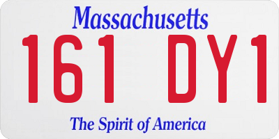 MA license plate 161DY1