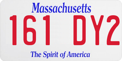 MA license plate 161DY2