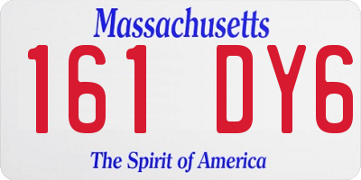 MA license plate 161DY6