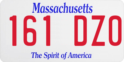 MA license plate 161DZ0