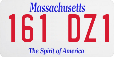 MA license plate 161DZ1
