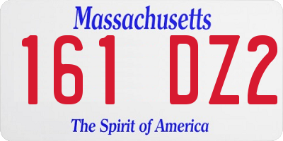 MA license plate 161DZ2