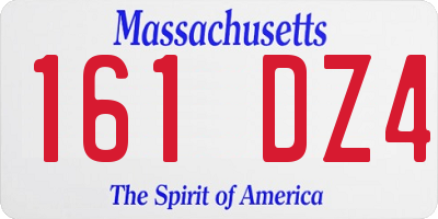 MA license plate 161DZ4