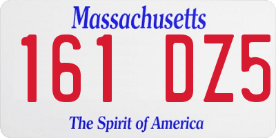 MA license plate 161DZ5
