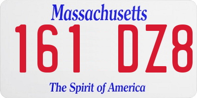 MA license plate 161DZ8