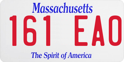 MA license plate 161EA0