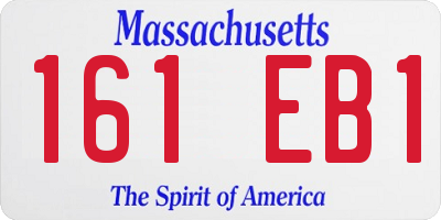 MA license plate 161EB1