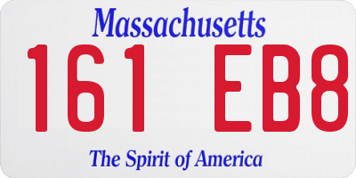 MA license plate 161EB8