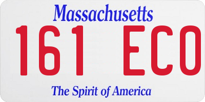 MA license plate 161EC0