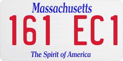 MA license plate 161EC1