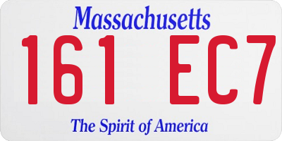 MA license plate 161EC7