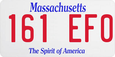 MA license plate 161EF0