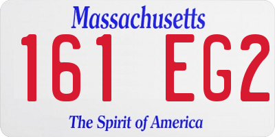MA license plate 161EG2