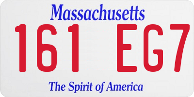 MA license plate 161EG7