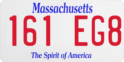 MA license plate 161EG8