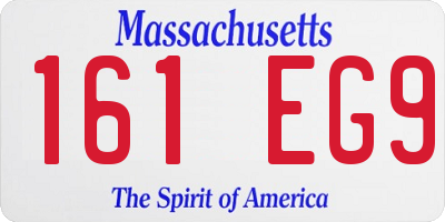 MA license plate 161EG9